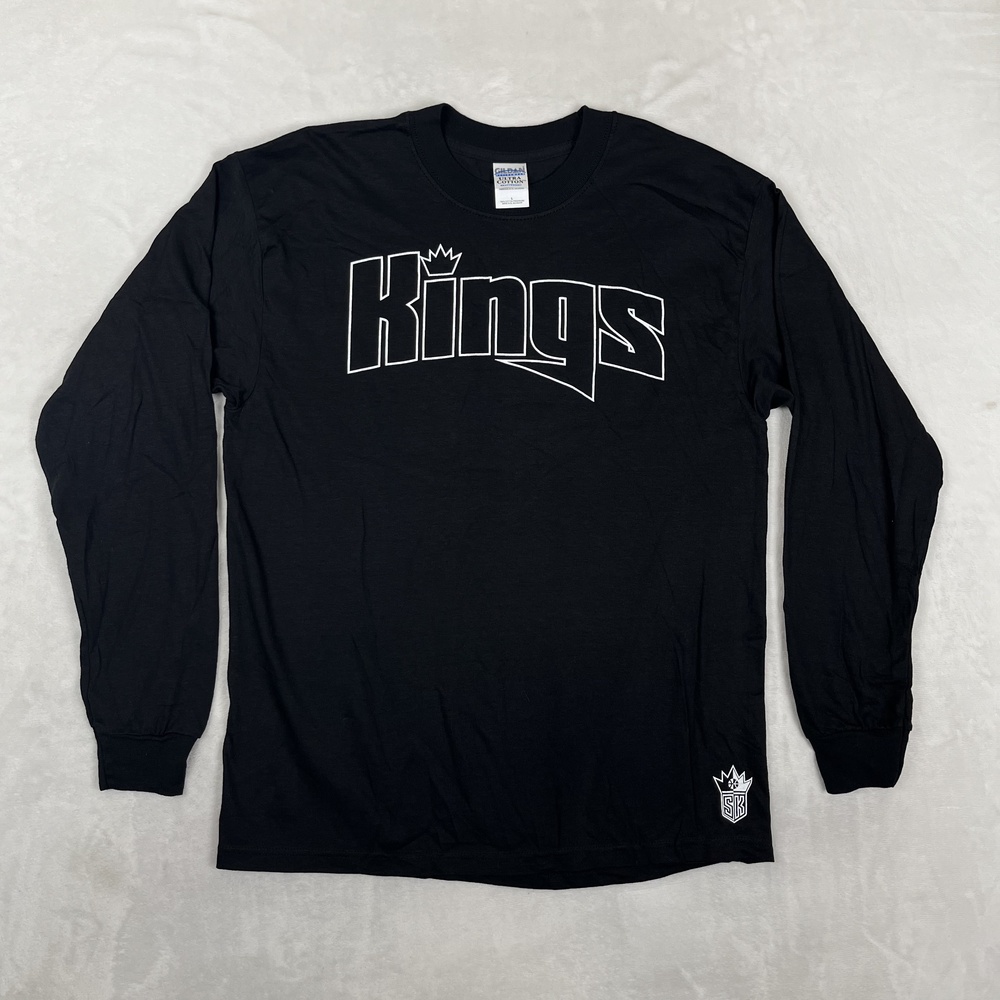 Vintage Sacramento Kings Long Sleeve Shirt Mens Large Black NBA Basketball Y2K